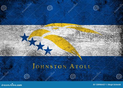 Johnston Atoll Rusty And Grunge Flag Illustration Stock Illustration
