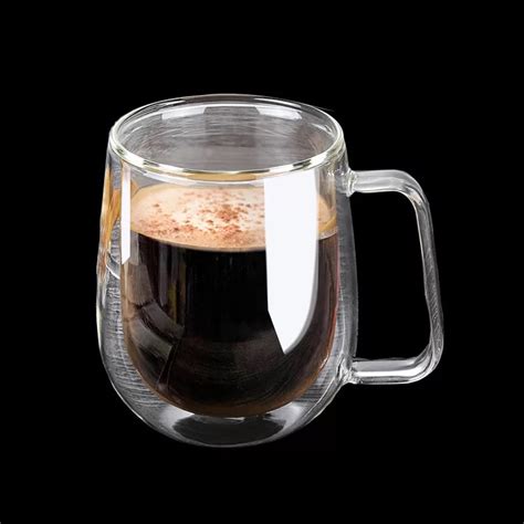 double wall insulated borosilicate glass mugs modern espresso cups 10 ounce set of 2 buy clear