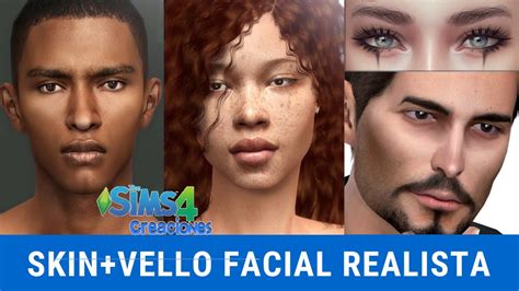 Skin Vello Facial Realista Nuevo Contenido Personalizado The Sims 4