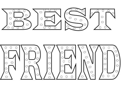 Printable Best Friend Coloring Pages Printable Best Friend Coloring