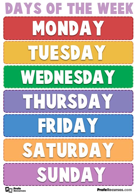 Days Of The Week Poster Freebie By The Chamomile Teacher Tpt
