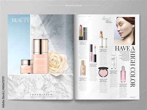 Cosmetic Magazine Template Stock Vector Adobe Stock