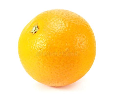 Single Orange Fruit Isolated On White Background Healthy Food Stock