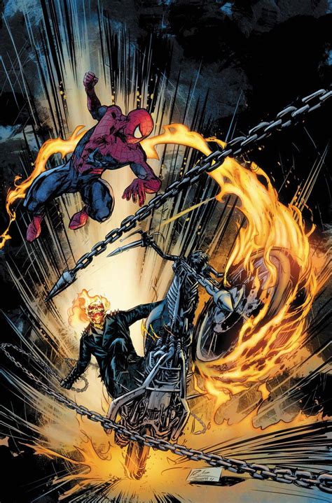 Spider Man And Ghost Rider By Roberto De La Torre Personajes Comic