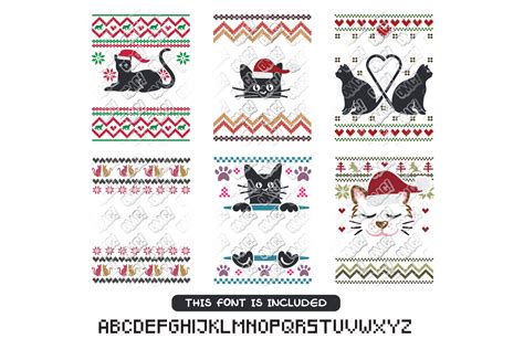 Cat Ugly Christmas SVG Sweater in SVG, DXF, PNG, EPS, JPEG (130977
