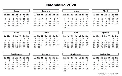 Calendario De Chile 2020