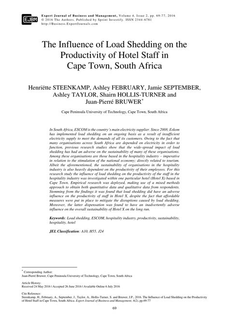 At times cape town may be at a lower load shedding stage than the rest of the country due to generation capacity from the steenbras dam. (PDF) The Influence of Load Shedding on the Productivity ...