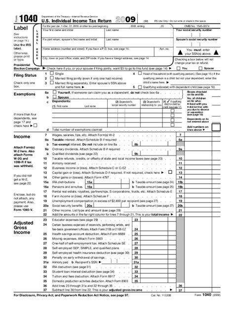 2009 Form 1040 Printable Fill Out And Sign Printable Pdf Template