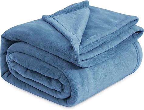 King270cm X 230cm Washed Blue Flannel Fleece Luxury Blanket