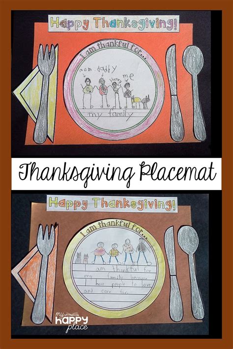 Thanksgiving Placemat Craftivity Thanksgiving Kindergarten