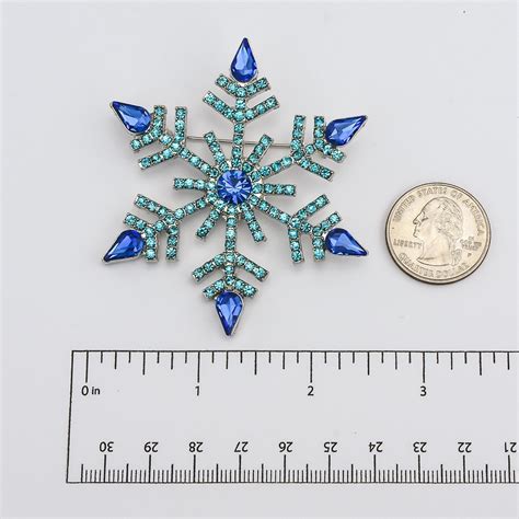 Blue Snowflake Brooch Snowflake Brooch Pin Christmas T Etsy