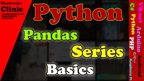 Python Pandas Series Basics With Examples Electronic Clinic