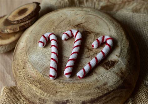 Felted Candy Cane Felted Christmas Photo Prop Luckybay Felted