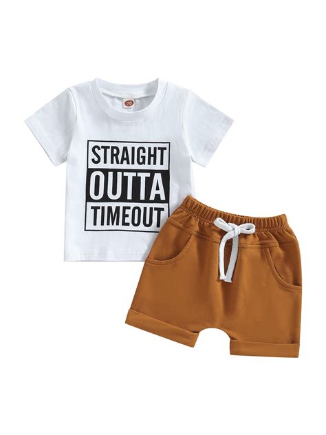 Coduop Toddler Baby Boys Summer Outfit Set Short Sleeve Tops And Casual