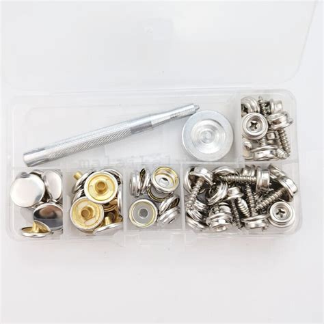 62pcs Stainless Steel Canvas To Screw Press Stud Snap Kit Boat Cover