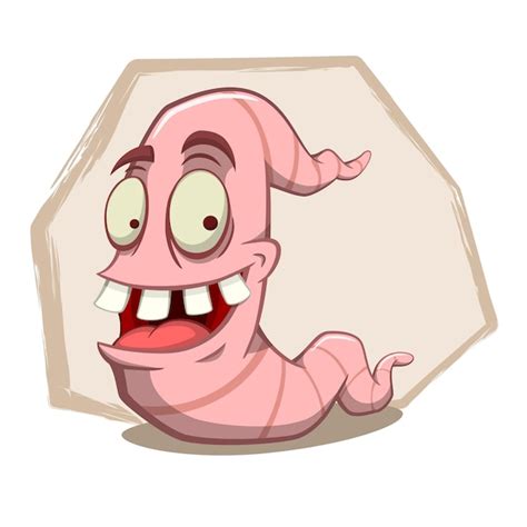Ilustración de gusano de tierra de dibujos animados Vector Premium