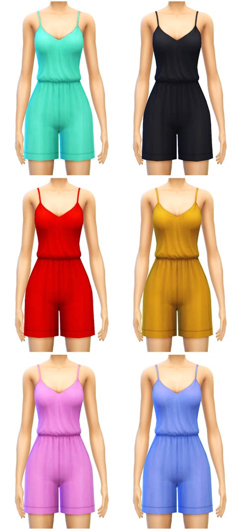 My Sims 4 Blog Floral And Solid Rompers By Sim4ny