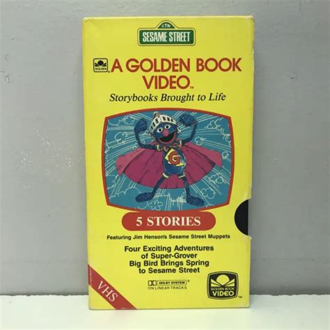 Sesame Street Golden Book Video Classic Vhs Tape Five Stories Rare 5 Storybook Eur 4 02