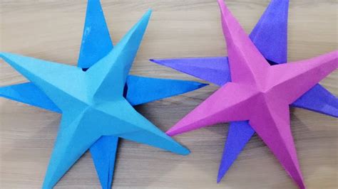How To Make A 3d Paper Star Diy 3d Star Crafty Youtube