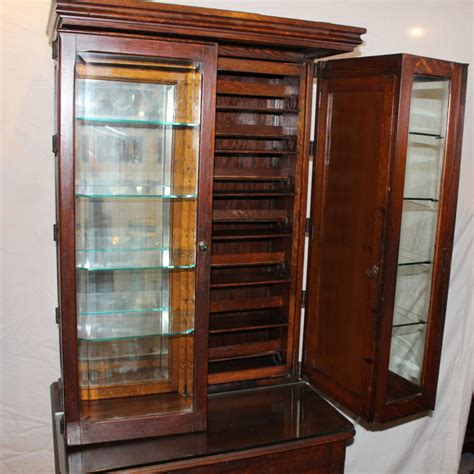 Bargain Johns Antiques Rare Antique Oak Doctors Cabinet Wd