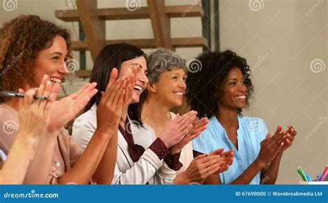 Smiling Women Clapping Hands Stock Footage Video Of Communication