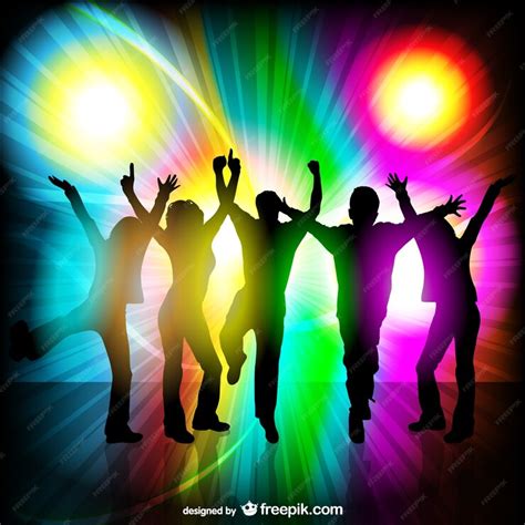 Free Vector Party People Disco Themed Vector