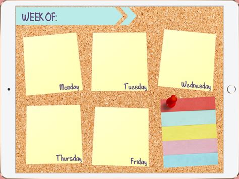 Digital Weekly Sticky Notes Task Template Etsy