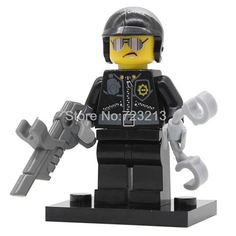 Movie Figure Single Sale Bad Cop Emmet Wyldstyle Sheriff Robo Swat Vitruvius Fireman Building