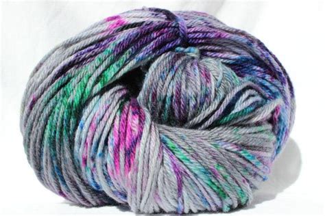 Hand Dyed Worsted Weight Yarn Purple Pink Green Gray Blue