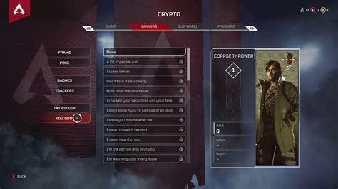 Available during the system override event, whitelisted crypto is one of the most aesthetically pleasing skins for crypto. Apex Legends - Crypto: Skins, Banners, Finishers, Badges ...