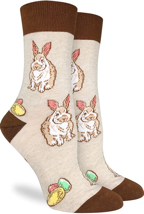 Good Luck Sock Womens Easter Bunny Eggs Socks Brown