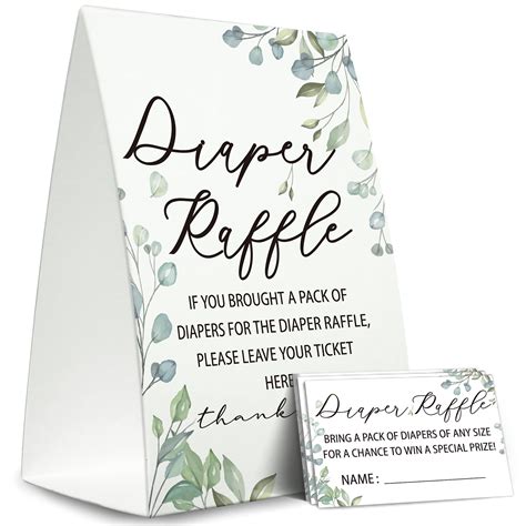 Buy Diaper Raffle Sign Diaper Raffle Baby Shower Game Kit Standing