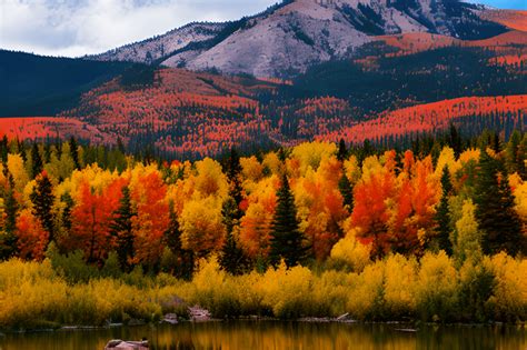 Colorado Vibrant Fall Foliage Photograph · Creative Fabrica