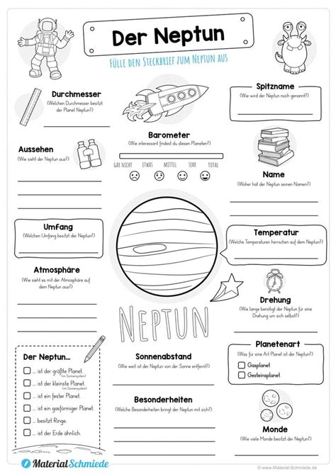 Steckbrief Zum Planeten Neptun Unterrichtsmaterial Im Fach