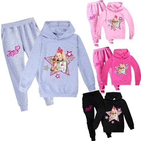 Girls Jojo Siwa Cartoon Hoodies Pants T Shirt Kids Clothing Casual