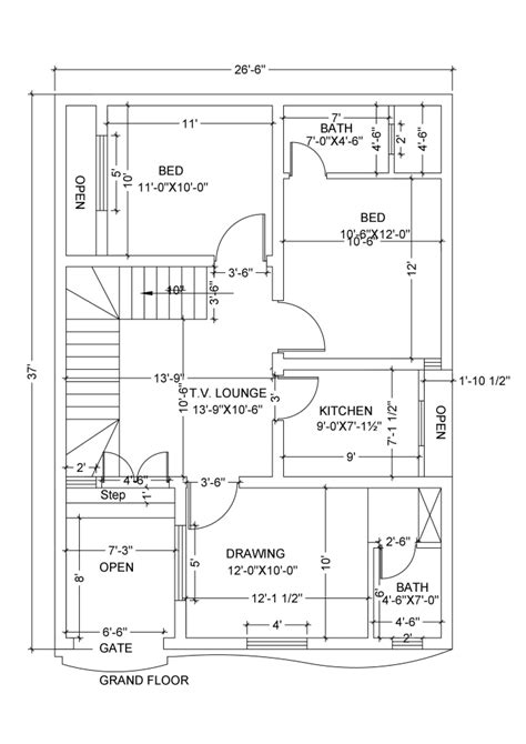 Popular Inspiration 10 Marla House Map 2d Dwg Free Download House Plan