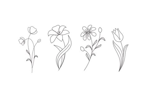 Hand Drawn Flower Collection Vector