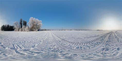 Hdri 360° Snowfield Morning Openfootage
