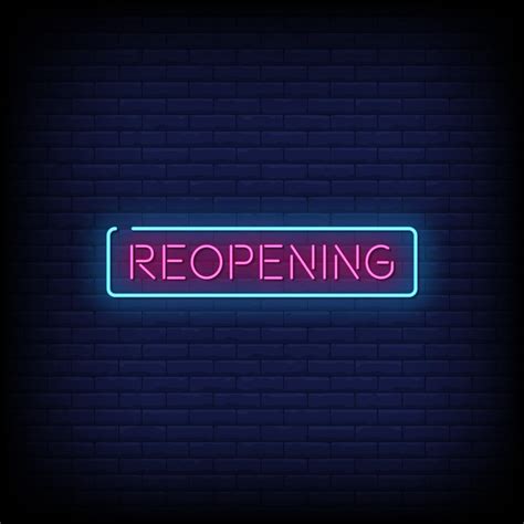 Reopening Neon Signs Style Text Vector 2239411 Vector Art At Vecteezy