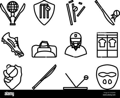 Cricket Icon Set Stock Vector Image And Art Alamy