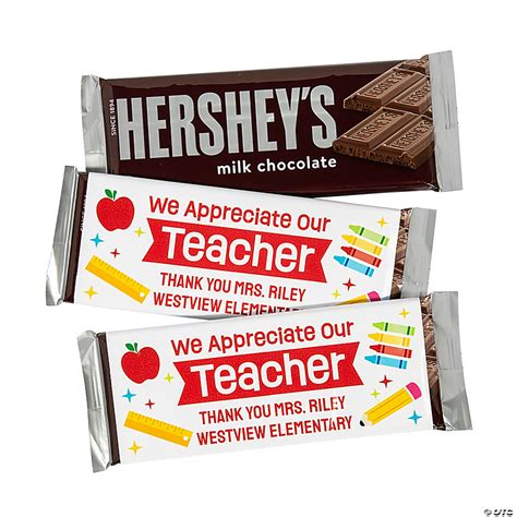 Personalized Teacher Appreciation Candy Bar Labels 12 Pc Oriental