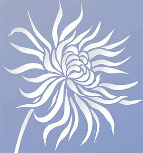 Large Chrysanthemum Flower Stencil 1 © Etsy