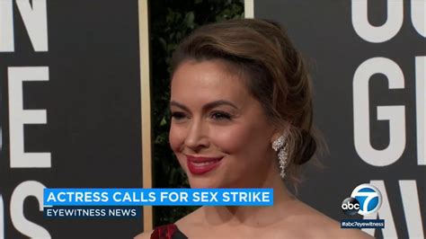 alyssa milano calls for sex strike ignites social media debate abc7 youtube