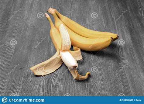Fresh Bananas On The Wooden Table Background Stock Photo Image Of