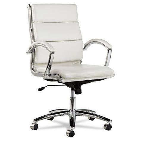 Furmax office chair desk leather gaming chair, high back ergonomic adjustable racing chair, task swivel executive computer chair headrest and lumbar support (black). White Leather Computer Office Desk Chair with Padded Arms ...