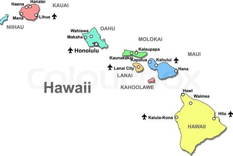 Hawaii Map Stock Vector Colourbox