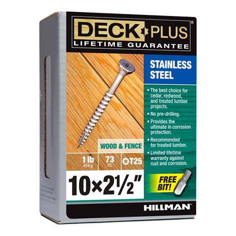 Deck Plus 10 X 2 12 In Stainless Steel Deck Screws 1 Lb At