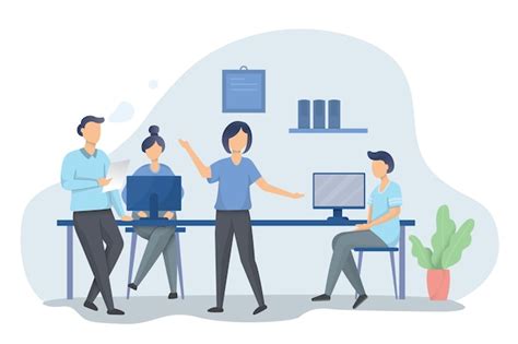 Premium Vector Illustration Of Group Of People Or Office Workers