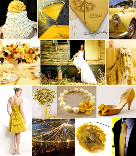 A Wedding In Mustard Shades Of Yellow Pixel And Ink