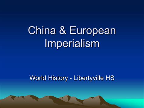China And European Imperialism